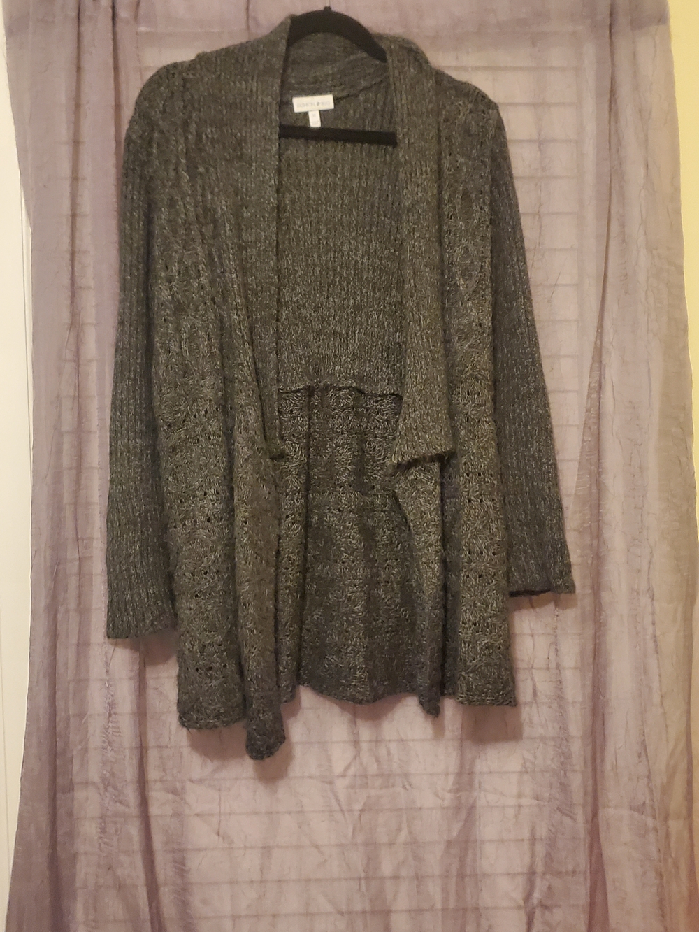 Fashion Bug Open-Front Knit Cardigan - Gray